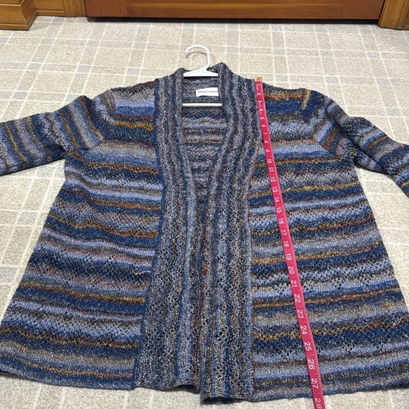 Alfred Dunner Multicolor Fall Colors Striped Knit Open Cardigan size S - Picture 5 of 6